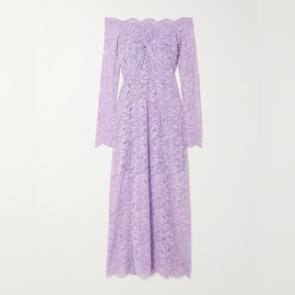Rabanne Lavender Off the Shoulder Lace Dress - Picture 4 of 10